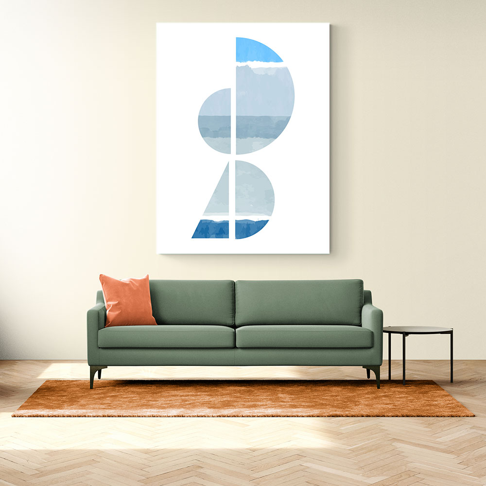 Abstract Shapes In Blue and Grey