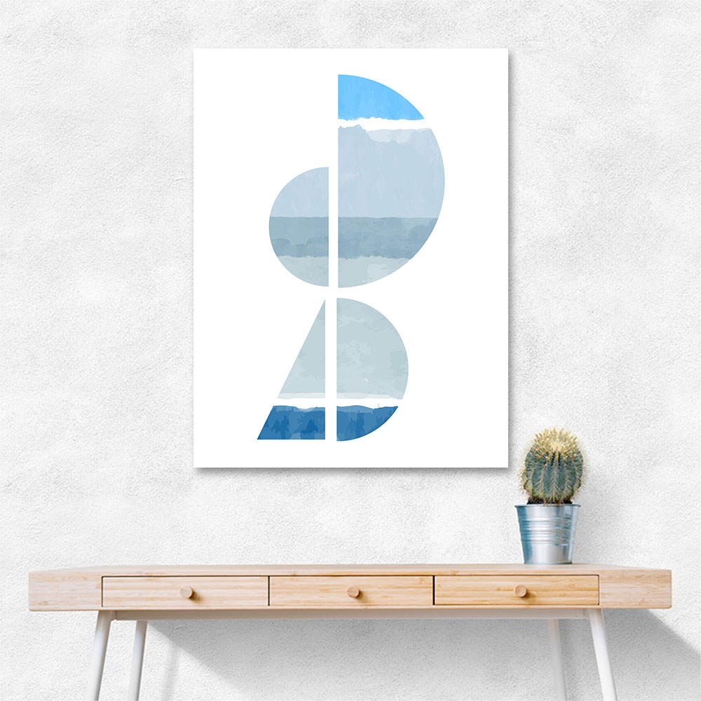 Abstract Shapes In Blue and Grey