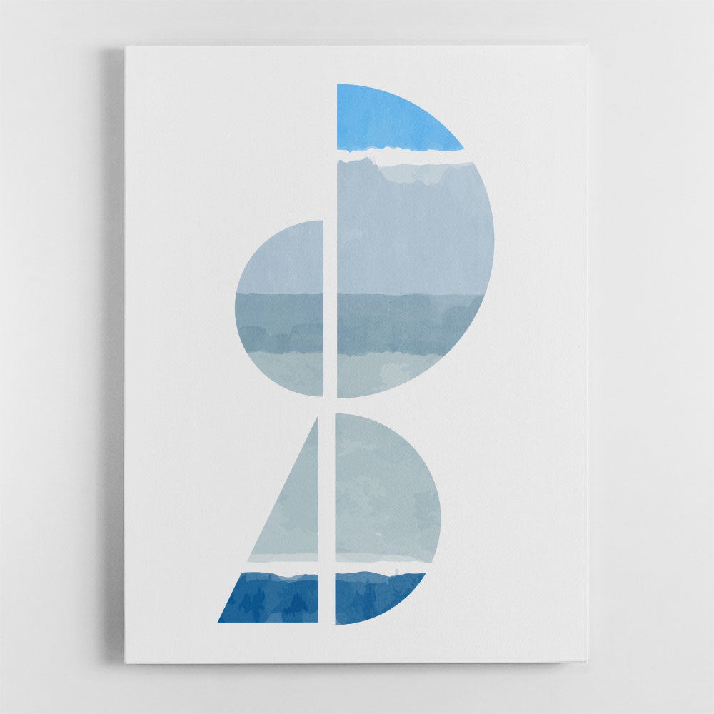 Abstract Shapes In Blue and Grey