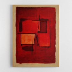 Red Abstract Squares In Rothko Style Wall Art