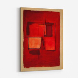 Red Abstract Squares In Rothko Style Wall Art