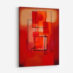 Red Abstract Squares In Rothko Style 2 Wall Art