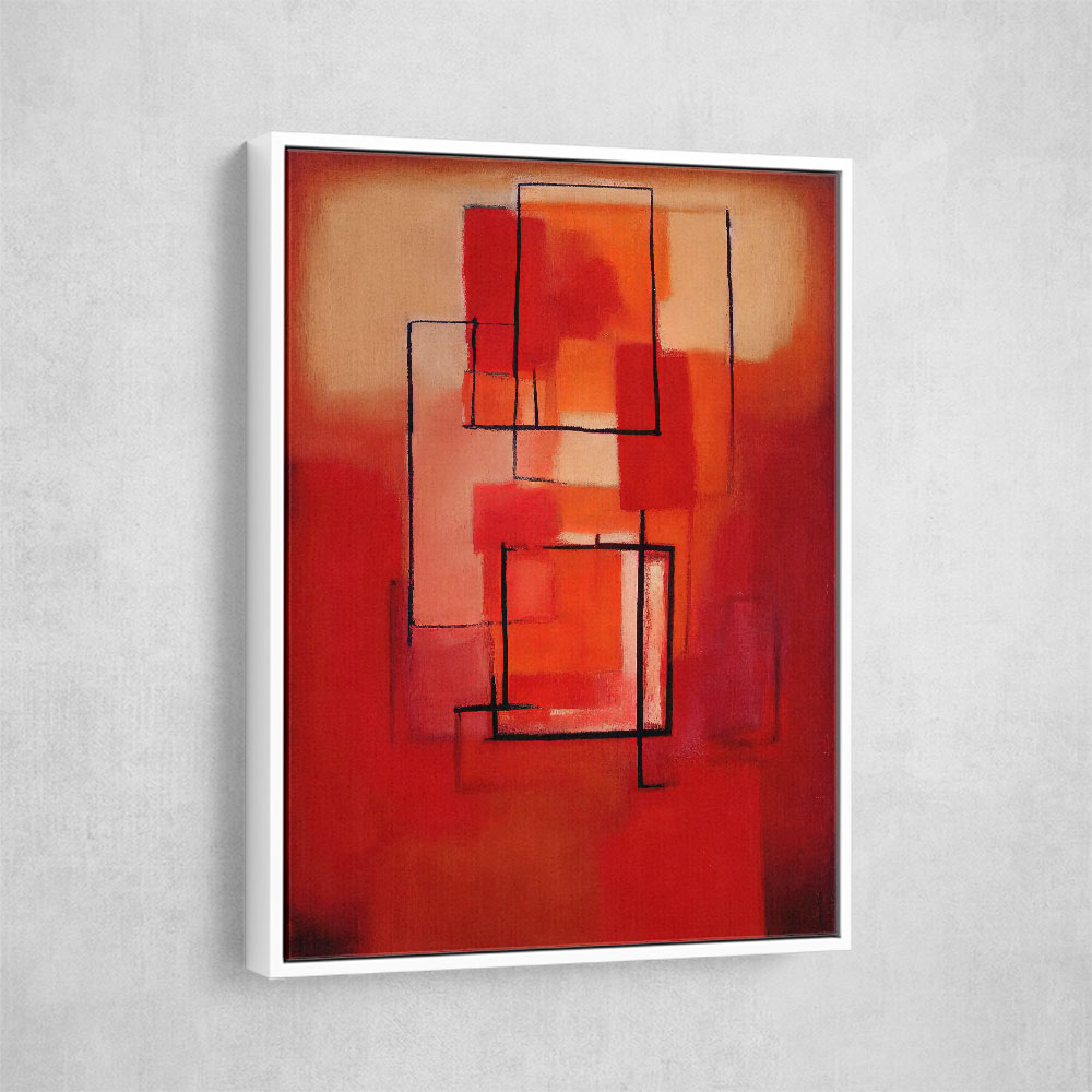 Red Abstract Squares In Rothko Style 2 Wall Art