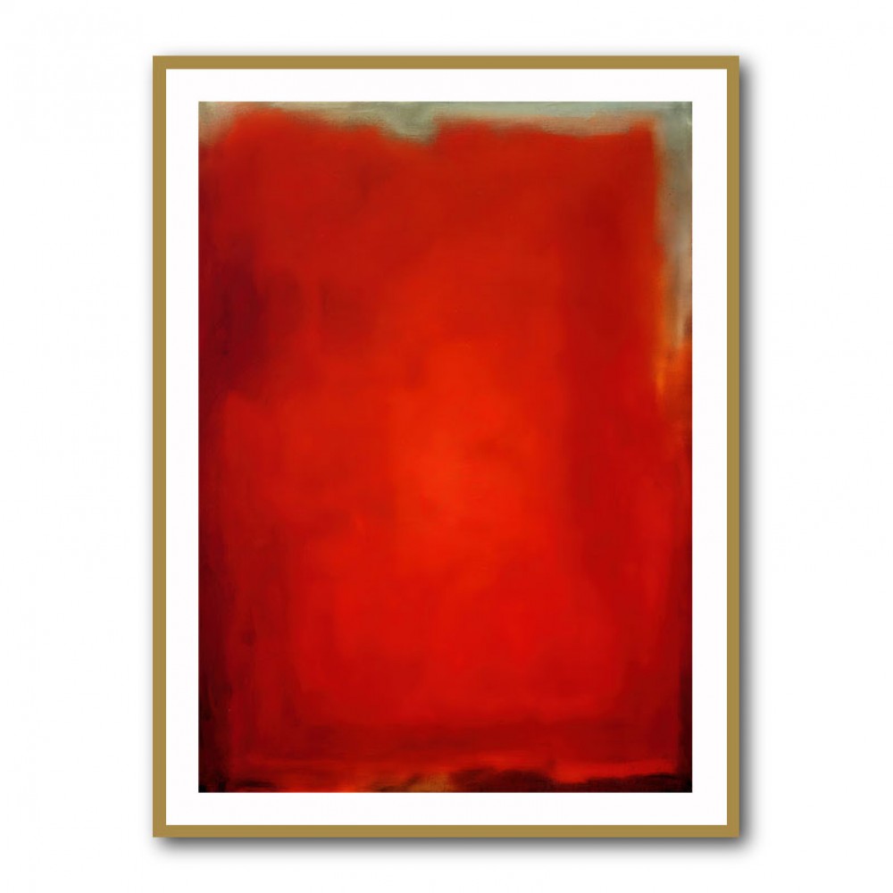 Red Abstract Square In Rothko Style Wall Art