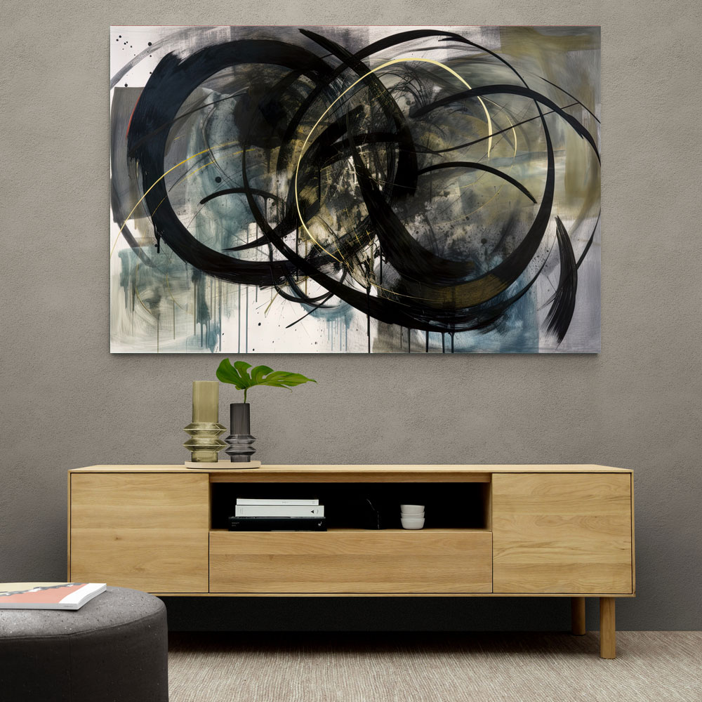 Black & Gold Abstract Circles