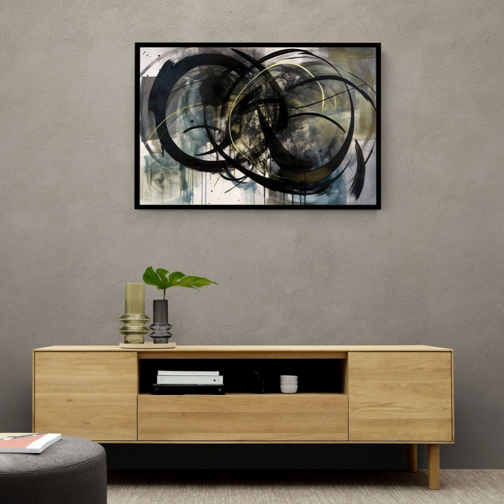 Black & Gold Abstract Circles