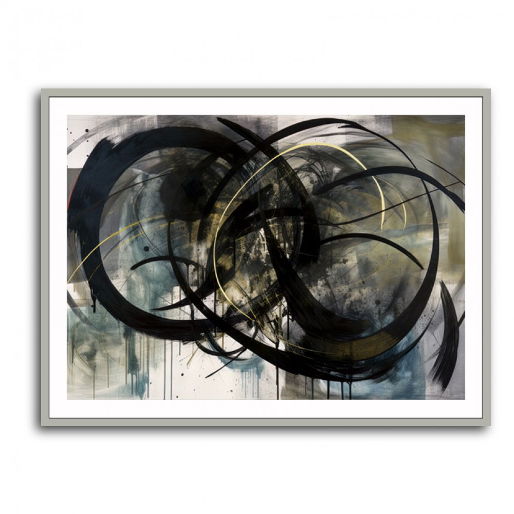 Black & Gold Abstract Circles