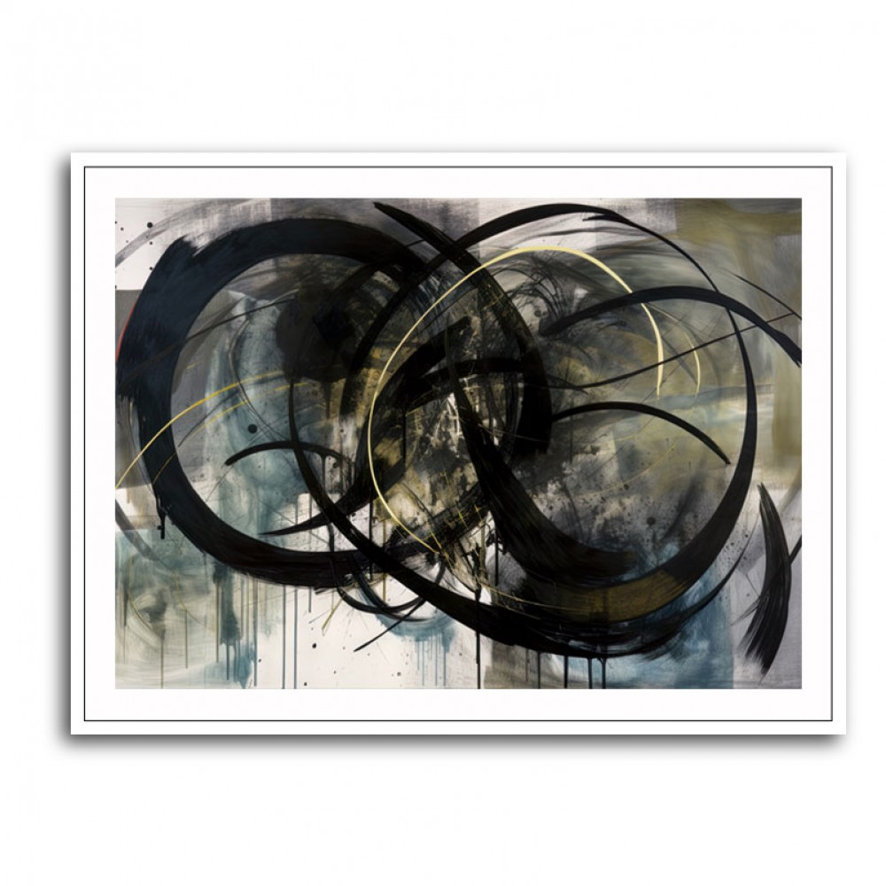 Black & Gold Abstract Circles