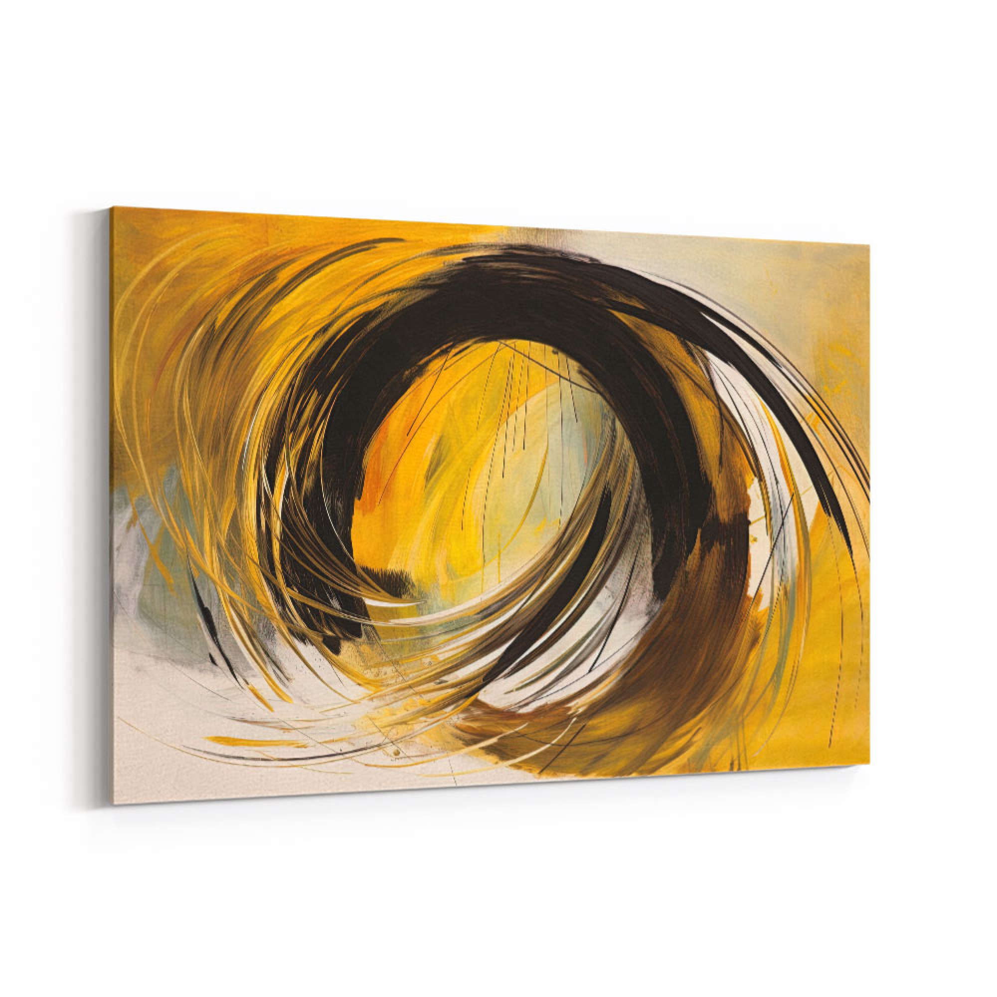Gold Abstract Circles Wall Art