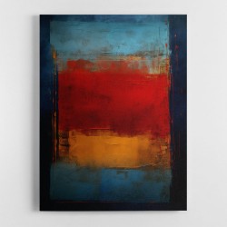 Blue, Red and Orange Rectangles Abstract In Rothko Style Wall Art