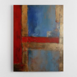 Blue, Red and Gold Abstract Rectangles Abstract In Rothko Style Wall Art