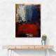 Blue & Red Abstract Squares In Rothko Style Wall Art