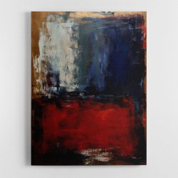 Blue & Red Abstract Squares In Rothko Style Wall Art