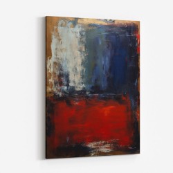 Blue & Red Abstract Squares In Rothko Style Wall Art