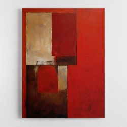 Red Abstract Squares In Rothko Style Wall Art