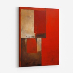 Red Abstract Squares In Rothko Style Wall Art