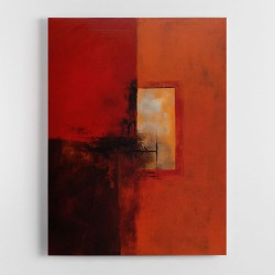 Dark Red Abstract Squares In Rothko Style Wall Art