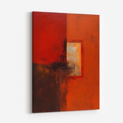 Dark Red Abstract Squares In Rothko Style Wall Art