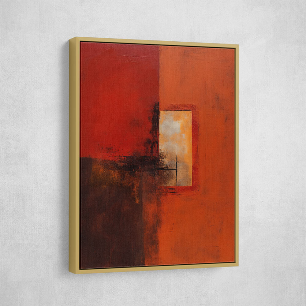 Dark Red Abstract Squares In Rothko Style Wall Art