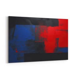 Black, Blue & Red Abstract Squares In Rothko Style Wall Art