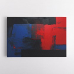 Black, Blue & Red Abstract Squares In Rothko Style Wall Art