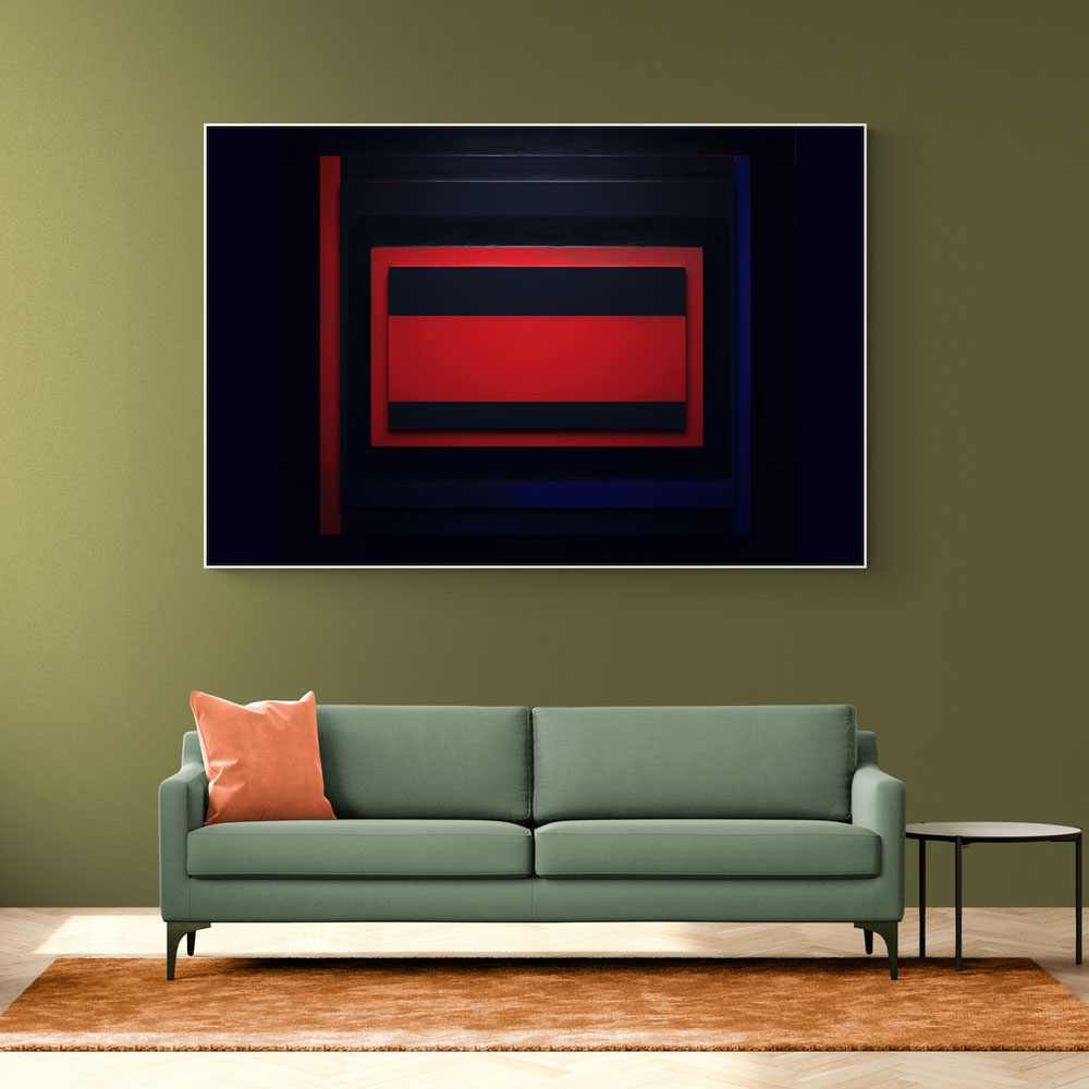 Black & Red Abstract Squares In Rothko Style Wall Art