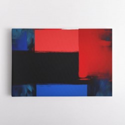 Black & Red, Blue 2 Abstract Squares In Rothko Style Wall Art