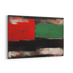 Black & Red, Green 2 Abstract Squares In Rothko Style Wall Art