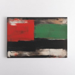 Black & Red, Green 2 Abstract Squares In Rothko Style Wall Art