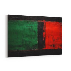 Black & Red, Green 3 Abstract Squares In Rothko Style Wall Art