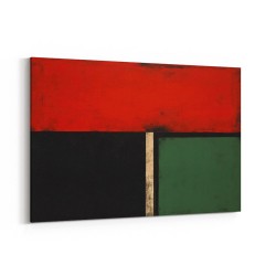 Black, Green & Red Abstract Squares In Rothko Style Wall Art