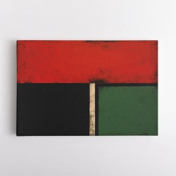 Black, Green & Red Abstract Squares In Rothko Style Wall Art