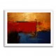 Blue, Gold & Red Abstract Squares In Rothko Style Wall Art