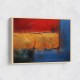 Blue, Gold & Red 2 Abstract Squares In Rothko Style Wall Art