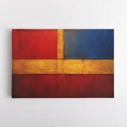 Blue, Gold & Red Abstract Rectangles In Rothko Style Wall Art