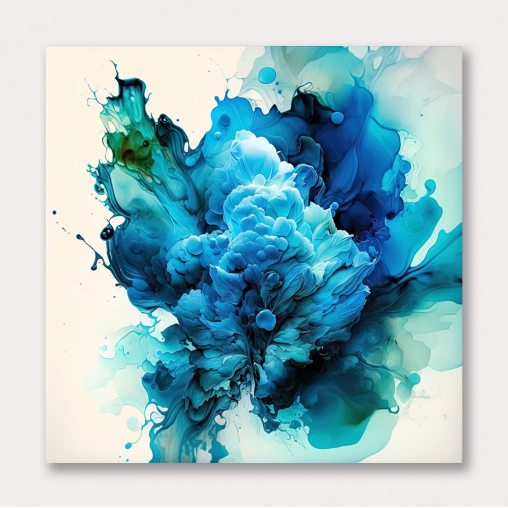 Alcohol Ink Light Blue Abstract Wall Art