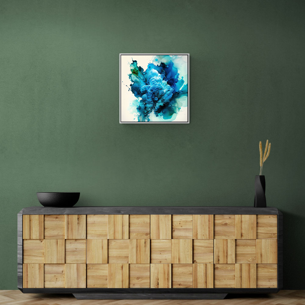 Alcohol Ink Light Blue Abstract Wall Art