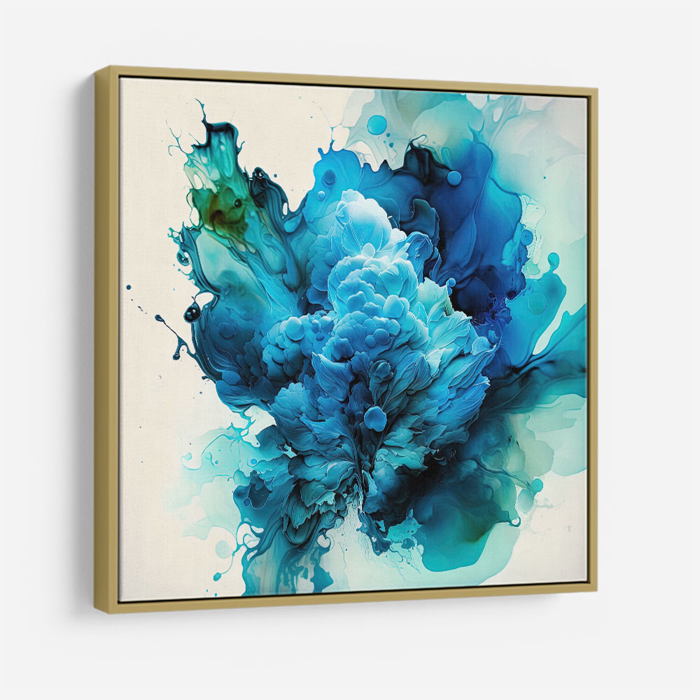 Alcohol Ink Light Blue Abstract Wall Art