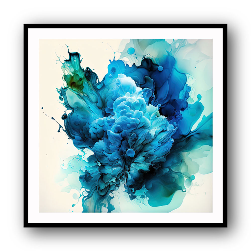 Alcohol Ink Light Blue Abstract Wall Art