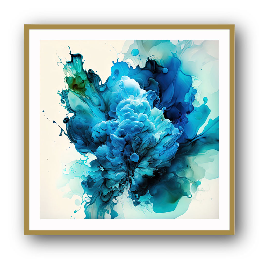 Alcohol Ink Light Blue Abstract Wall Art