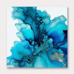 Alcohol Ink Light Blue 2 Abstract Wall Art