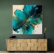 Alcohol Ink Gold and Turquoise 2 Abstract Wall Art