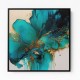Alcohol Ink Gold and Turquoise 2 Abstract Wall Art