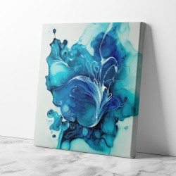 Alcohol Ink Light Blue 3 Abstract Wall Art