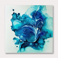 Alcohol Ink Light Blue 3 Abstract Wall Art