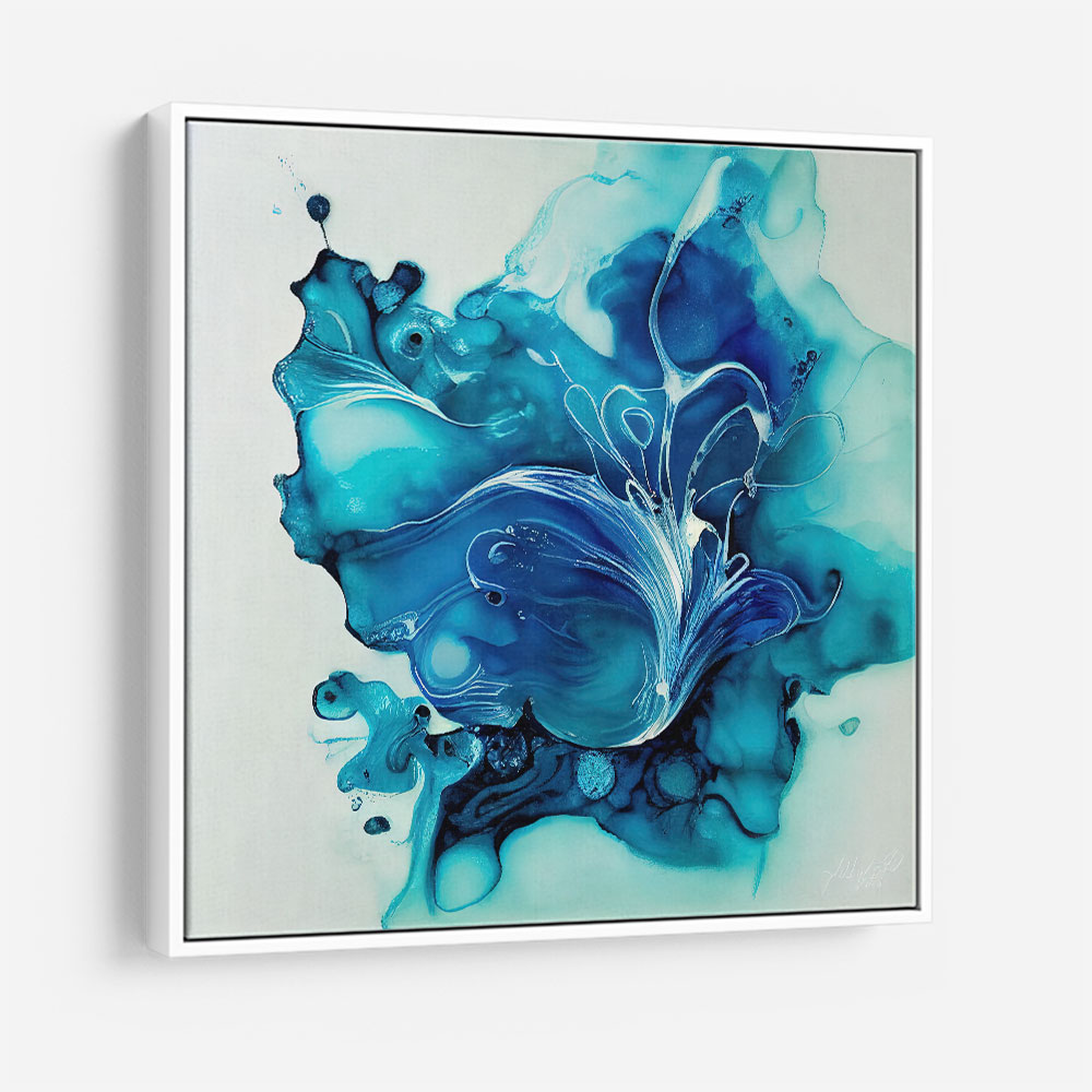 Alcohol Ink Light Blue 3 Abstract Wall Art