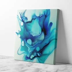 Alcohol Ink Light Blue 4 Abstract Wall Art