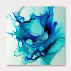 Alcohol Ink Light Blue 4 Abstract Wall Art