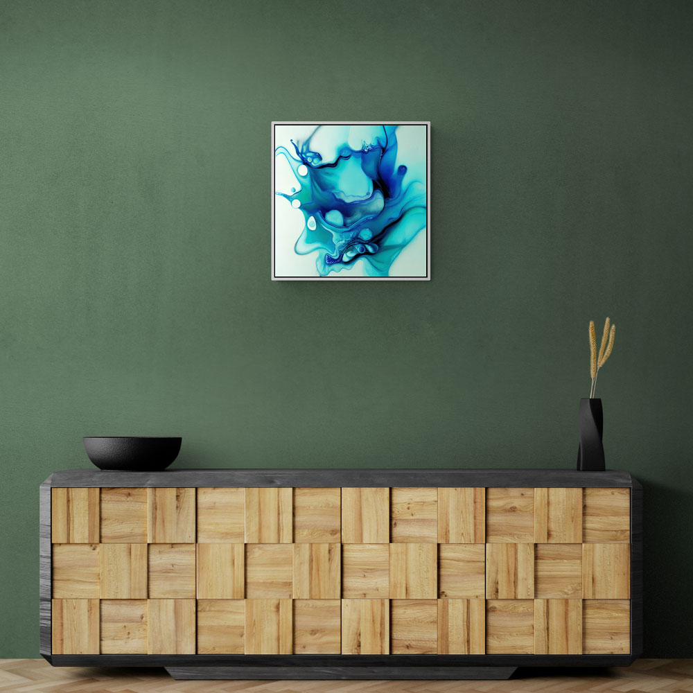 Alcohol Ink Light Blue 4 Abstract Wall Art