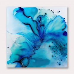 Alcohol Ink Light Blue 5 Abstract Wall Art